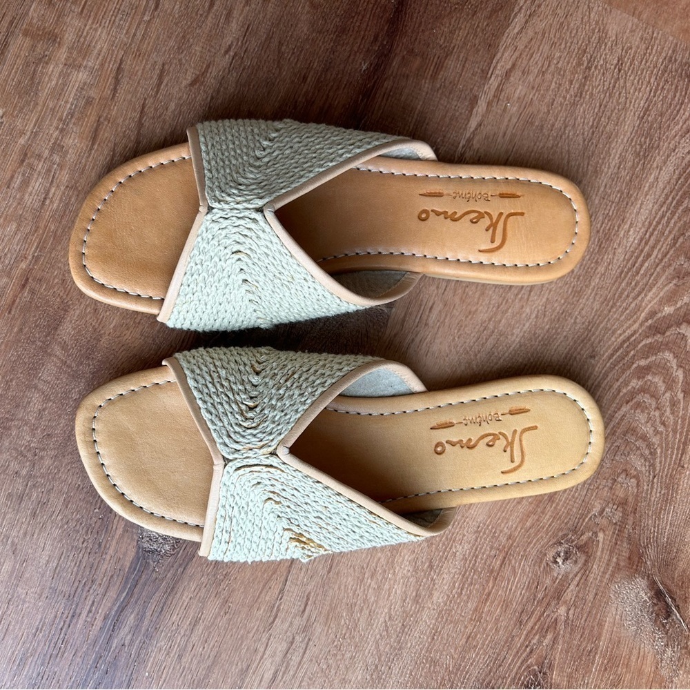 SKEMO Woven Hemp Leather Sandal women’s size 6 - Picture 12 of 14